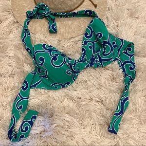 Tommy Bahama Blue/Green Swirl Bikini Top Sz 36C